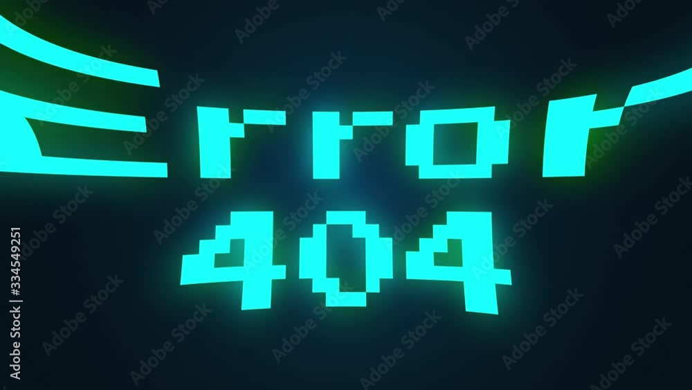Poster server message error 404 on a black backdrop, 3d rendering. computer generated text about the reques