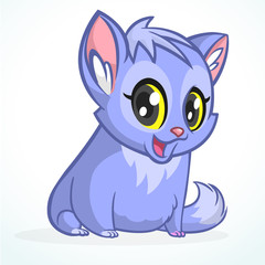 Cute and funny cartoon cat. Vector illustration