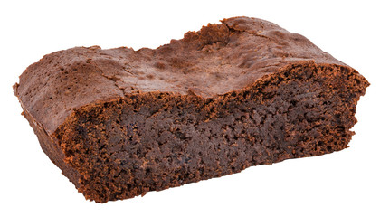 Brownie isolated on white background with clipping path