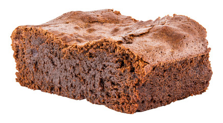 Brownie isolated on white background with clipping path