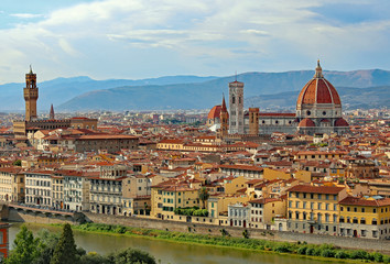 Fototapeta na wymiar panorama of the city of Florence in the Tuscany region with vivi