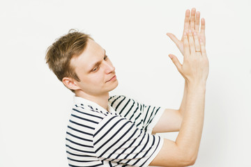 man claps and applauding