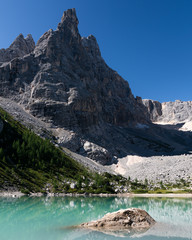 Lago di Sorapis, Italian Dolomites in early autumn