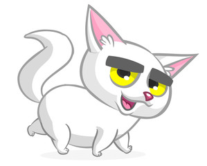 Cute and funny cartoon cat. Vector illustration