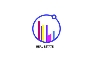 house, home, real estate, logo, blue architecture symbol rise building icon vector design.