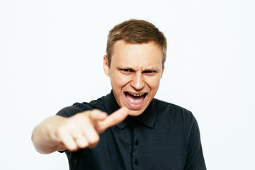 Angry man screaming