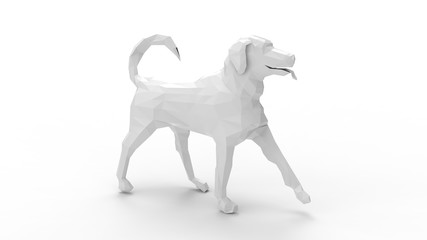 Obraz na płótnie Canvas 3D rendering of a dog animal pet happy white model multiple views