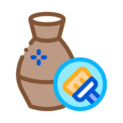 clay vase cleansing icon vector. clay vase cleansing sign. color contour symbol illustration