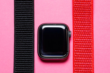 neylon strap for smart watch with velcro black color