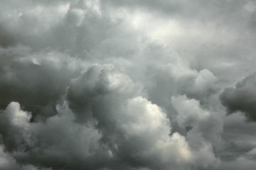 Dark fluffy thunderclouds