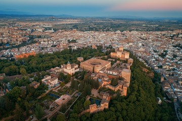 Fototapeta na wymiar Granada Alhambra aerial view