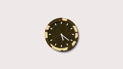 New army clock on white background,clock icon,3d wall clock