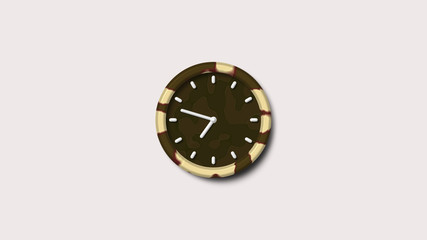 New army clock on white background,clock icon,3d wall clock