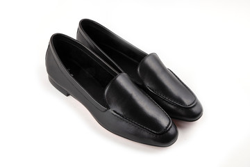 women's shoes on a white background isolated. Copy space text.