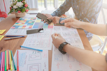 Soft Focus and Blur,A group of web designers are working together to develop a mobile responsive...