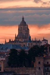 Fototapeta na wymiar Cathedral of Segovia sunset