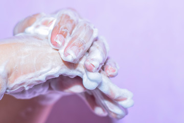 WASHING HANDS WITH SOAP. THE RIGHT STEP IN PREVENTING VIRUS