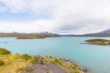 Landscape of Pehoe Lake - Torres del Paine National Park