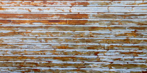 Grunge old rusted metall striped rusty panels background garage door