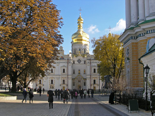Assumption Cathedral of Kiev Pechersk Lavra on an autumn day