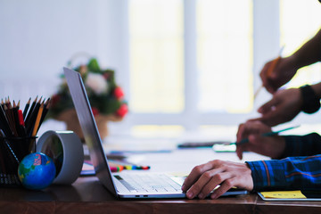 Soft Focus and Blur,A group of web designers are working together to develop a mobile responsive...