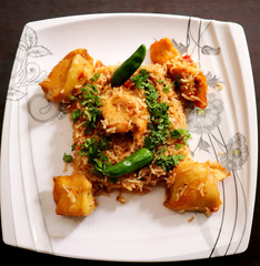 chicken with rice and vegetables