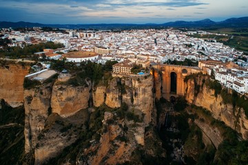 Fototapeta na wymiar New Bridge aerial view in Ronda