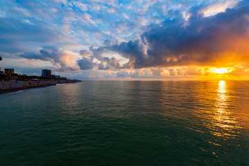 Fototapeta na wymiar Fabulous sunset over the Black Sea