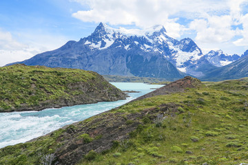 Salto Grande waterfall, Paine river, Torres del Paine National Park, Patagonia, Chile