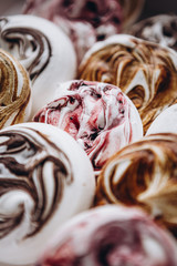 tasty background: Colourful Meringue colored meringues many different sweet