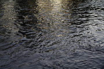 Rapidly flowing river with reflections