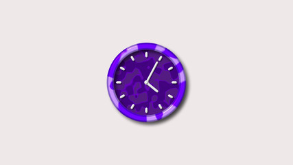 White background purple army clock,army clock icon,3d wall clock