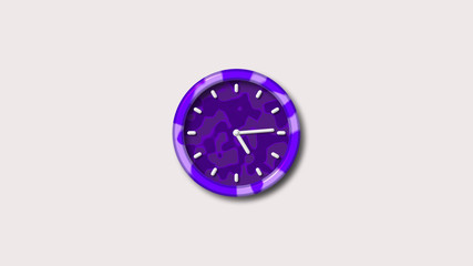 New purple creative 3d wall clock,Clock icon,white background clock icon