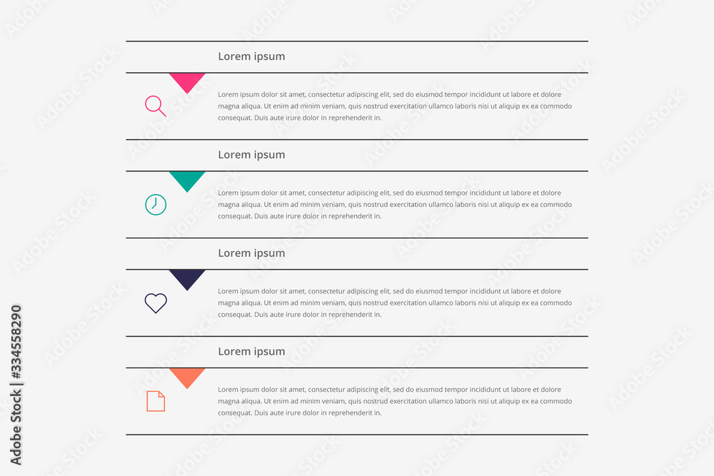 Poster modern vector abstract infographic with 4 steps or processes elements and marketing icons. business 