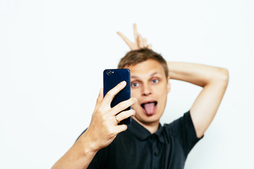 Man makes selfie