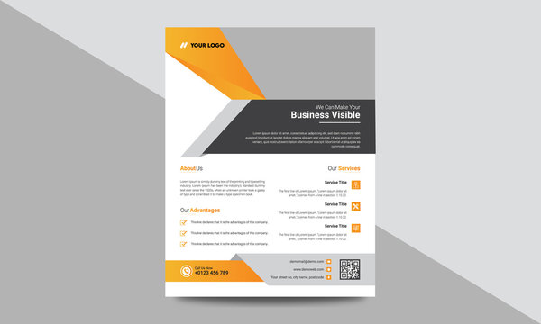 Corporate Business flyer design us letter template.