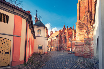 Catholic church of St. Anne old town Vilnius , a monument of Gothic architecture of the city. Lithuania