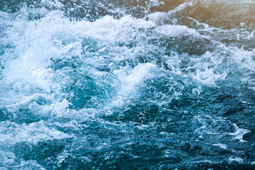 Obraz na płótnie Canvas Crashing Waves of sea and Aerial view to ocean wave. Blue water background.