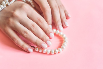 Woman hands showing beautiful manicure