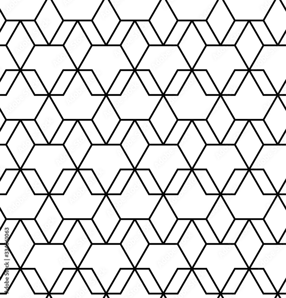 Poster seamless vector minimal pattern with black octagons