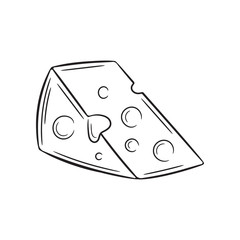 Cheese sketch. Hand drawn farm illustration.