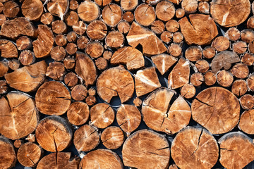 Retro abstract pattern with round teak wood background for decoration design. Wooden texture old vintage weathered.