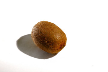 Kiwi fruit is located on a white background.