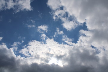 Spring Cloudy Sky with sun