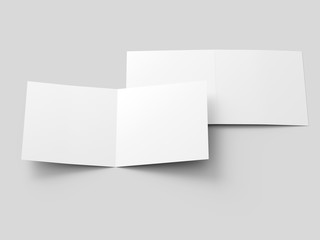 Brochure in square format folded to two - mockup