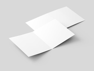 Brochure in square format folded to two - mockup