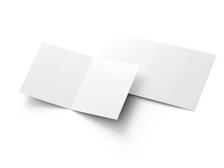 Brochure in square format folded to two - mockup