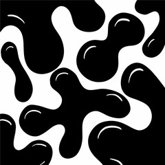 Fun Abstract Cartoon Ink Blob Blots on White Background As Vectors