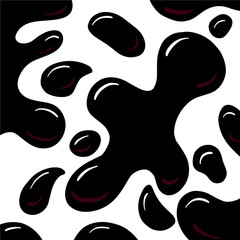 Fun Abstract Cartoon Ink Blob Blots on White Background As Vectors