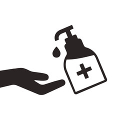 Disinfection. Hand hygiene. Sanitizer bottle, washing hands. Vector illustration